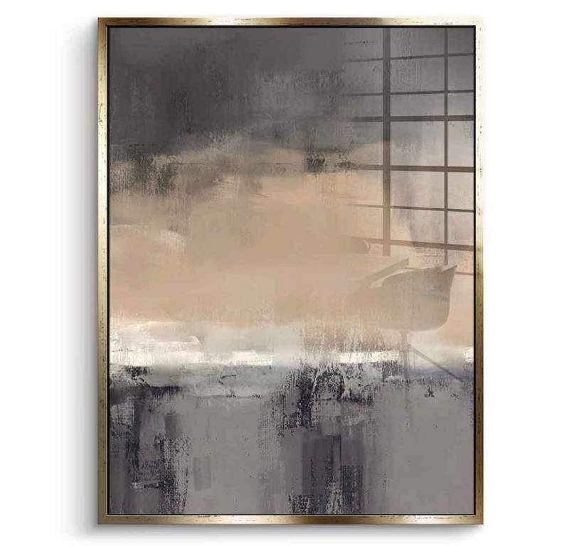 DOTCOMCANVAS® Acrylglasbild Direction No. 01 - Acrylglas, Acrylglasbild Direction No. 01 beige Wandbild Kunstdruck von DOTCOMCANVAS®