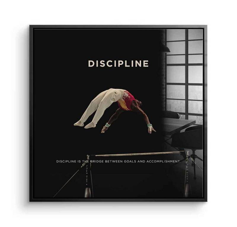 DOTCOMCANVAS® Acrylglasbild Discipline #Turnen 2 - Quadrat Edition - Acrylglas, Acrylglasbild Discipline Motivation Spruch Kunstdruck Wandbild von DOTCOMCANVAS®