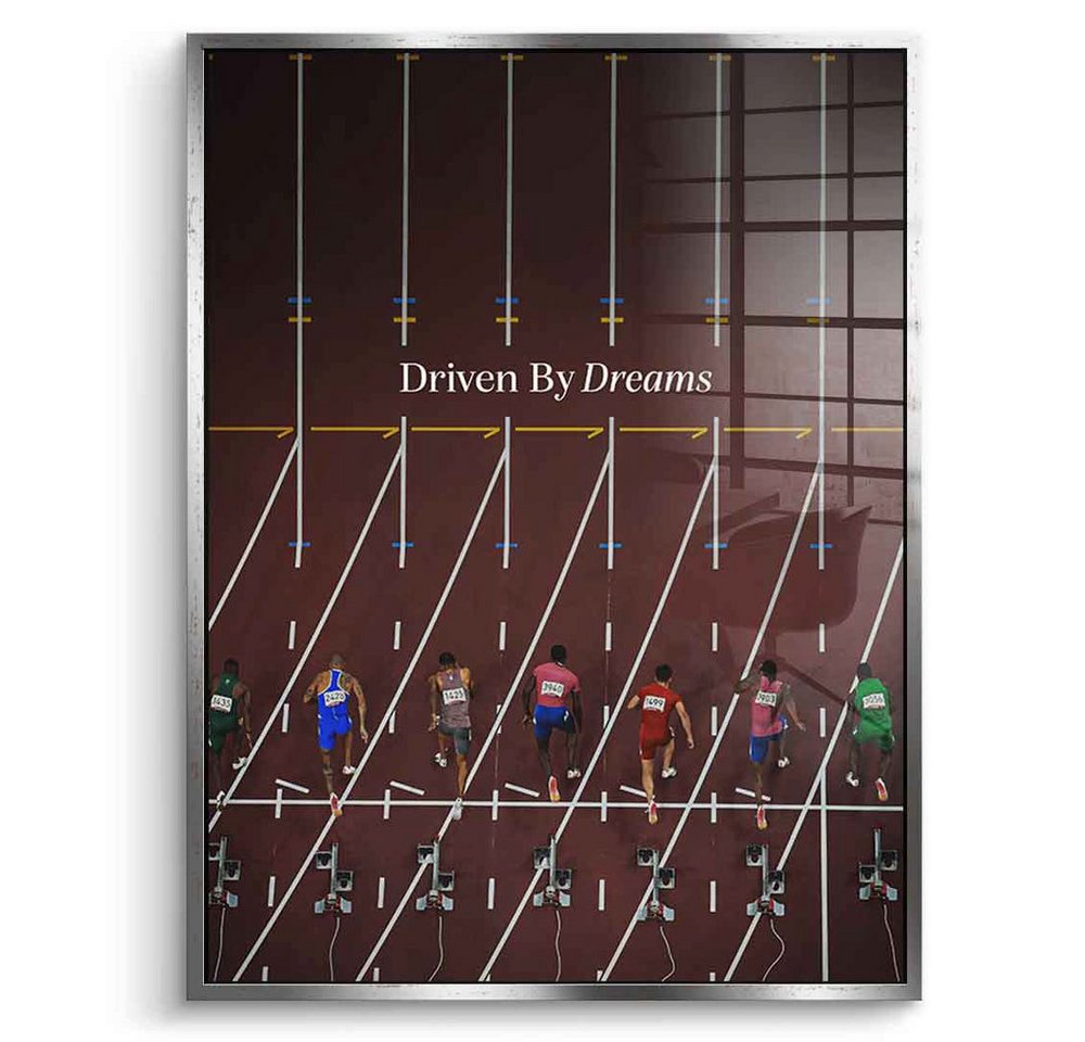 DOTCOMCANVAS® Acrylglasbild Driven by dreams #Athletics - Acrylglas, Acrylglasbild Athletics Motivation Kunstdruck Wandbild von DOTCOMCANVAS®