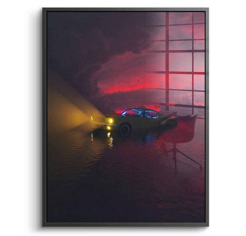 DOTCOMCANVAS® Acrylglasbild Drowning Desires - Acrylglas, Acrylglasbild Drowning Desires KI AI generiert digitale Kunst Wandbild von DOTCOMCANVAS®