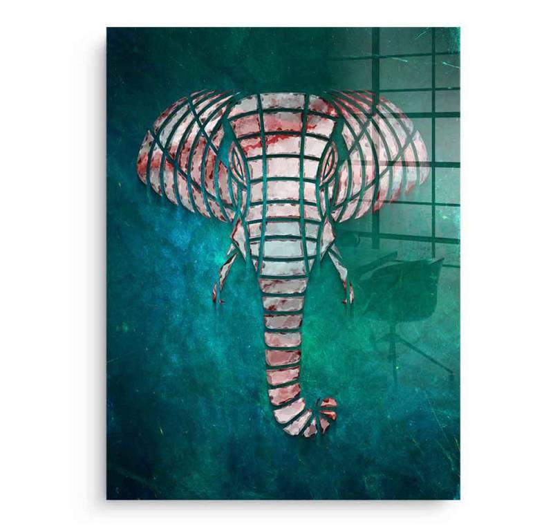 DOTCOMCANVAS® Acrylglasbild Elephant´s Shape - Acrylglas, Acrylglasbild Elephants Shape grün Elefant Wandbild Kunstdruck von DOTCOMCANVAS®