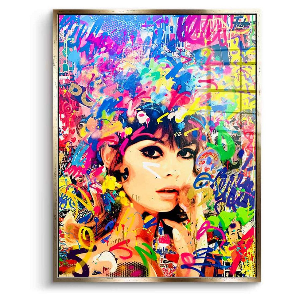 DOTCOMCANVAS® Acrylglasbild FLOWER POWER - Acrylglas, Acrylglasbild FLOWER POWER Pop Art hochkant Portrait von DOTCOMCANVAS®