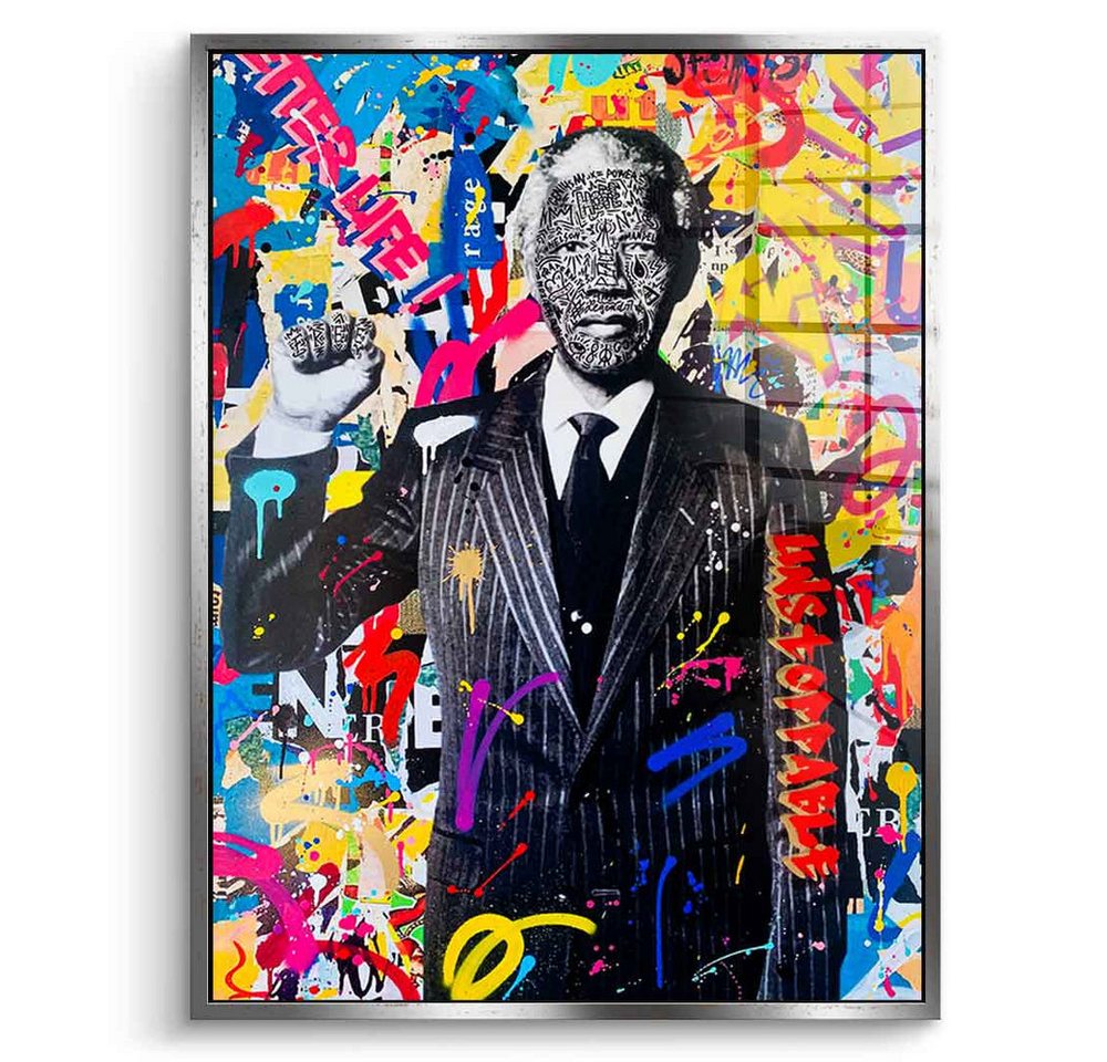 DOTCOMCANVAS® Acrylglasbild FREE NELSON - Acrylglas, Acrylglasbild FREE Nelson Mandela Pop Art Portrait hochkant Wandbild von DOTCOMCANVAS®