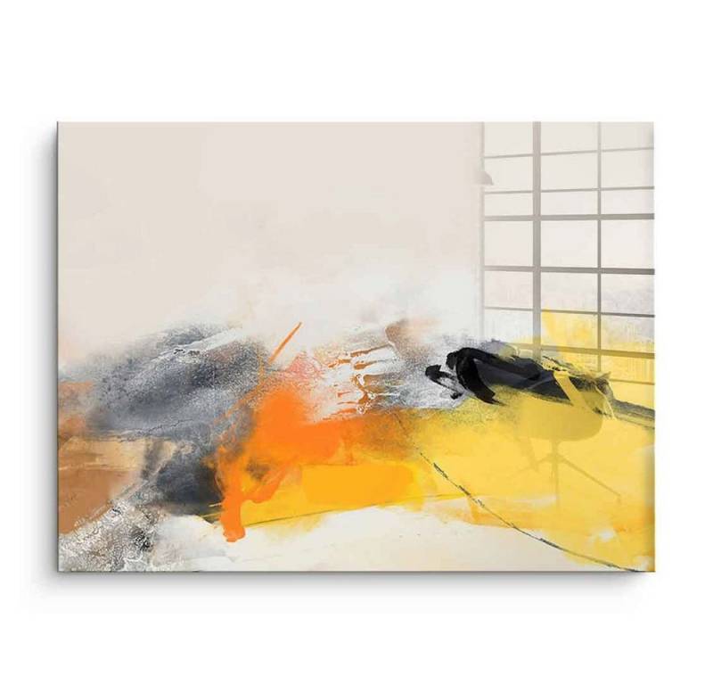 DOTCOMCANVAS® Acrylglasbild Fairy Way - Acrylglas, Acrylglasbild weiß gelb orange moderne abstrakte Kunst Druck Wandbild von DOTCOMCANVAS®