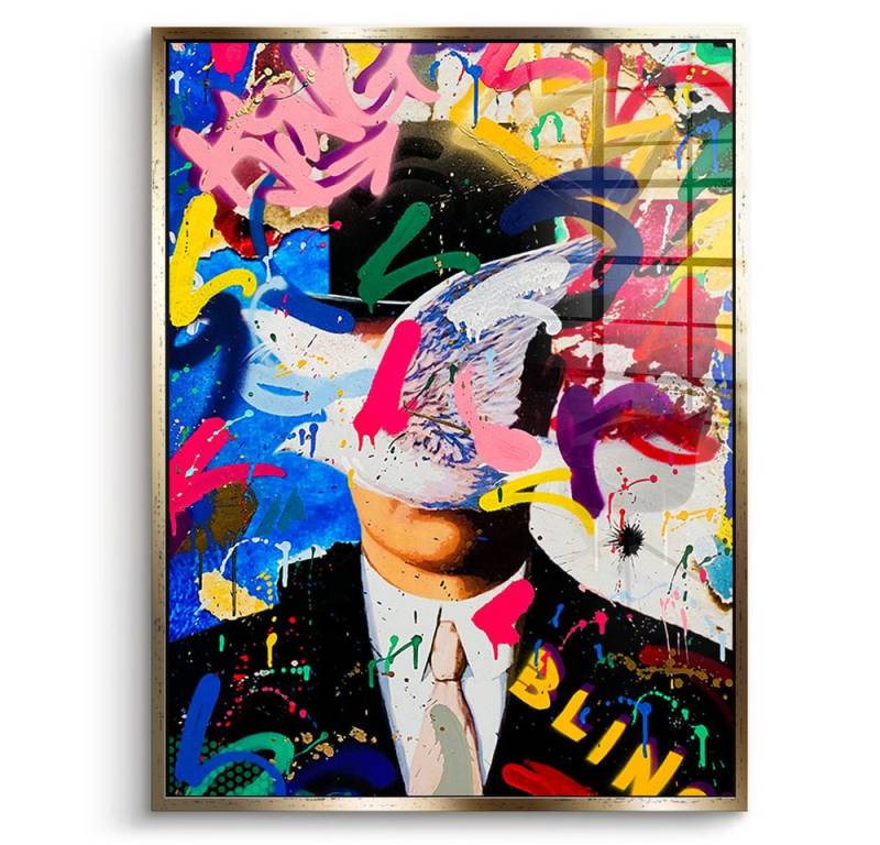 DOTCOMCANVAS® Acrylglasbild Fly like a bird - Acrylglas, Acrylglasbild Fly like a bird Pop Art Grafitti hochkant Portrait von DOTCOMCANVAS®