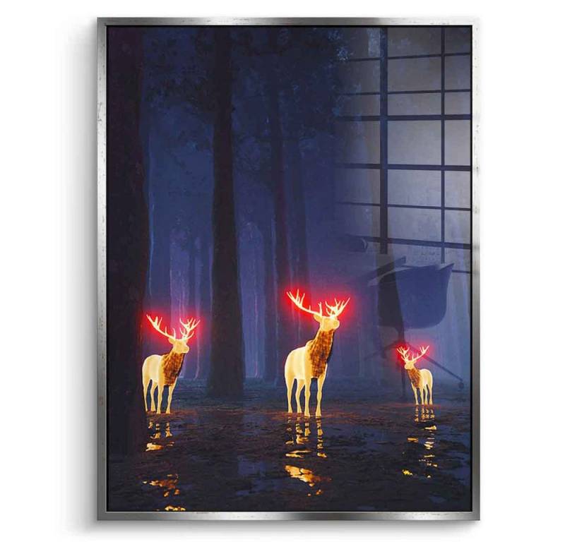 DOTCOMCANVAS® Acrylglasbild Forest Of Bliss - Acrylglas, Acrylglasbild schwarz KI AI generiert digitale Kunst Wandbild von DOTCOMCANVAS®