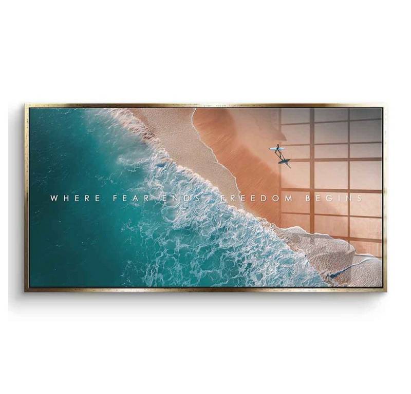 DOTCOMCANVAS® Acrylglasbild Freedom Begins - Acrylglas, Acryylglasbild Freedom Begins Kunstdruck Wandbild von DOTCOMCANVAS®