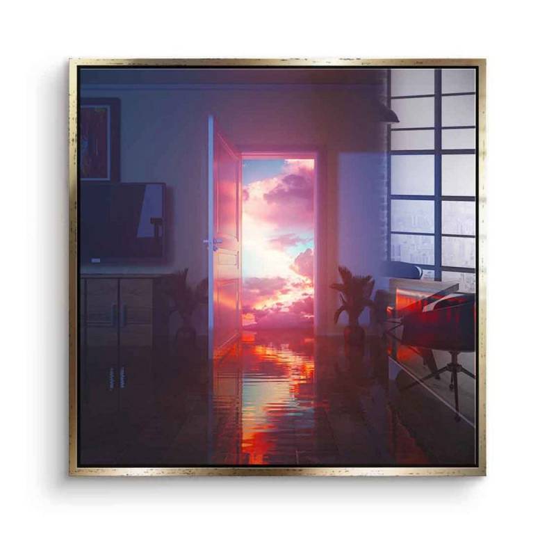 DOTCOMCANVAS® Acrylglasbild Fringe - Acrylglas, Acrylglasbild Fringe KI AI generiert digitale Kunst Wandbild von DOTCOMCANVAS®