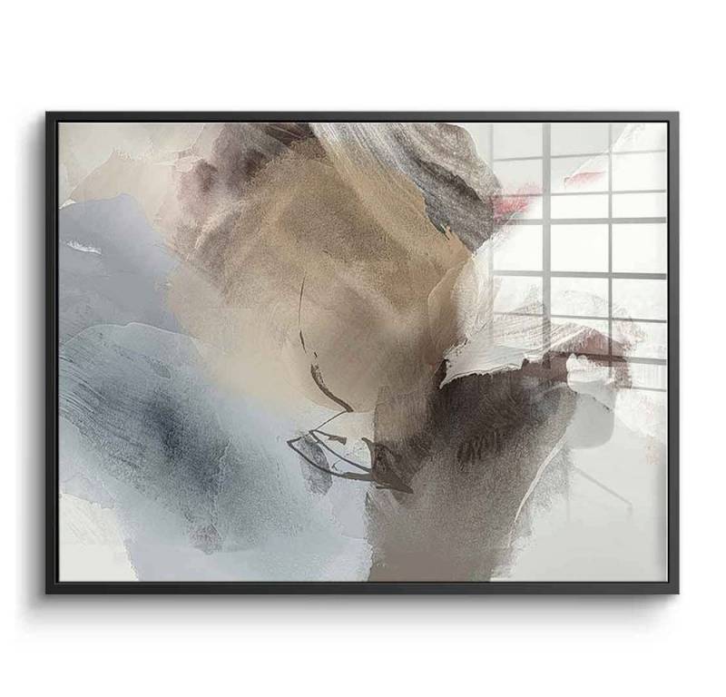 DOTCOMCANVAS® Acrylglasbild Fusion - Acrylglas, Acrylglasbild Fusion beige moderne abstrakte Kunst Druck Wandbild von DOTCOMCANVAS®