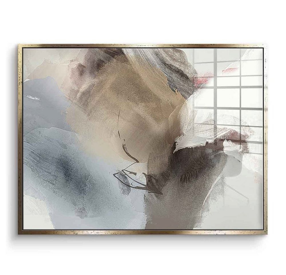 DOTCOMCANVAS® Acrylglasbild Fusion - Acrylglas, Acrylglasbild Fusion beige moderne abstrakte Kunst Druck Wandbild von DOTCOMCANVAS®