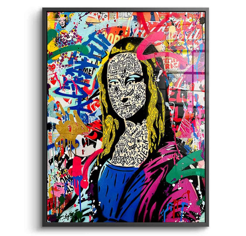 DOTCOMCANVAS® Acrylglasbild GRAFFITI MONA - Acrylglas, Acrylglasbild GRAFFITI MONA LISA Pop Art Portrait hochkant Wandbild von DOTCOMCANVAS®