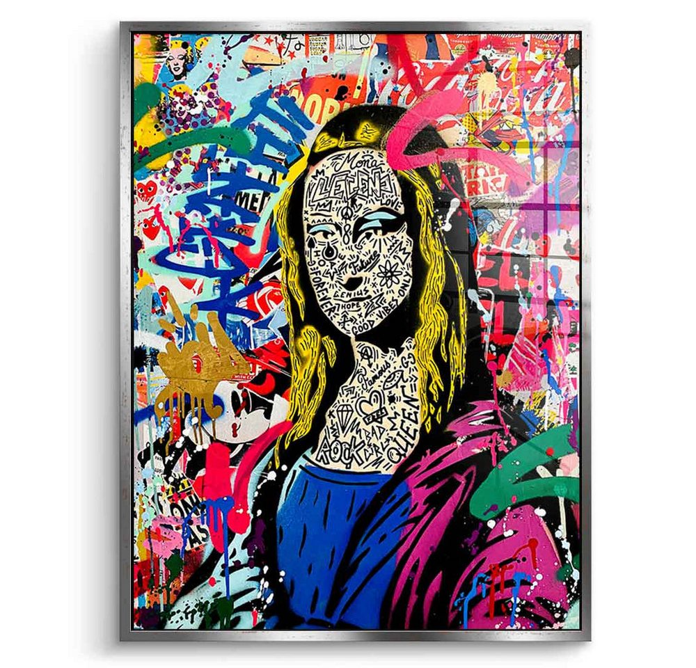 DOTCOMCANVAS® Acrylglasbild GRAFFITI MONA - Acrylglas, Acrylglasbild GRAFFITI MONA LISA Pop Art Portrait hochkant Wandbild von DOTCOMCANVAS®