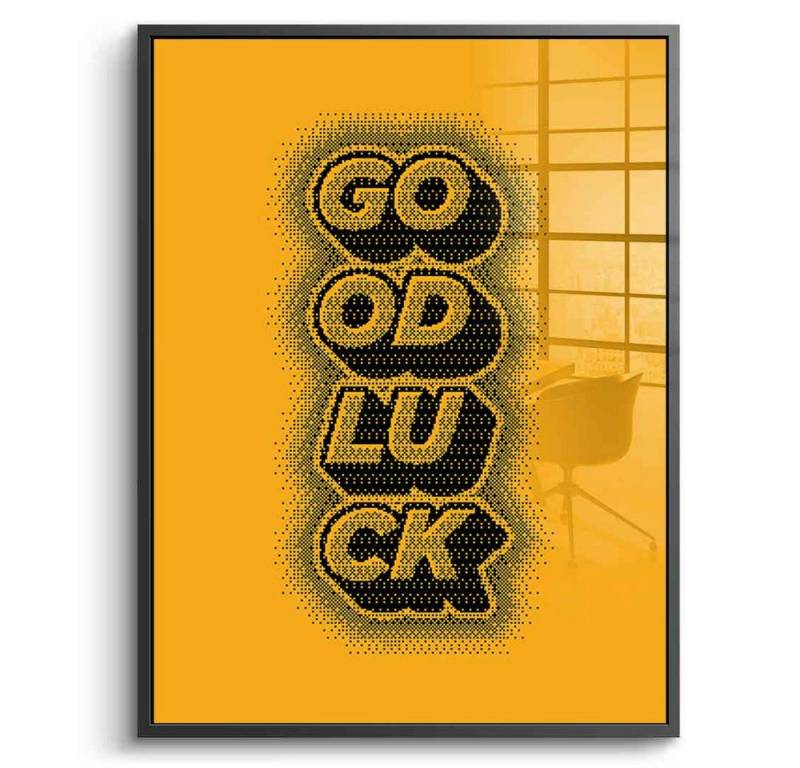 DOTCOMCANVAS® Acrylglasbild Good Luck - Acrylglas, Acrylglasbild Good Luck gelb Wandbild Kunstdruck von DOTCOMCANVAS®