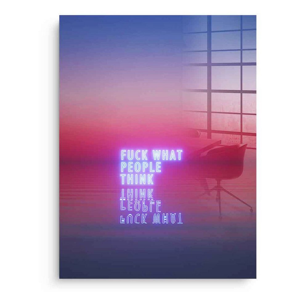 DOTCOMCANVAS® Acrylglasbild Gotta Be Happy - Acrylglas, Acrylglasbild Gotta Be Happy KI AI generiert digitale Kunst Wandbild von DOTCOMCANVAS®