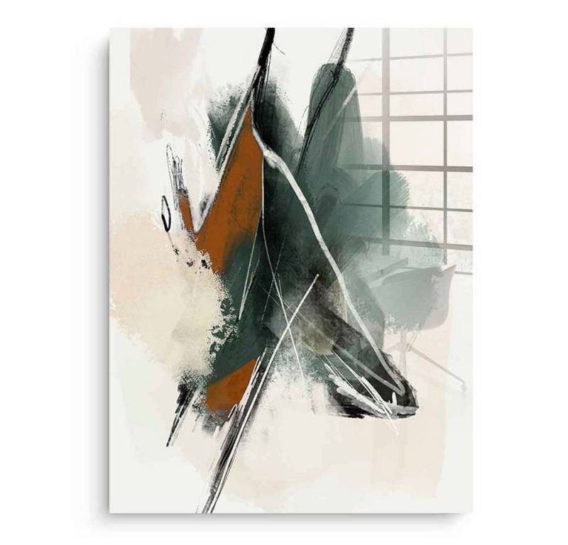 DOTCOMCANVAS® Acrylglasbild Green Abstract 04 - Acrylglas, Acrylglasbild Green Abstract 04 weiß Wandbild Kunstdruck von DOTCOMCANVAS®