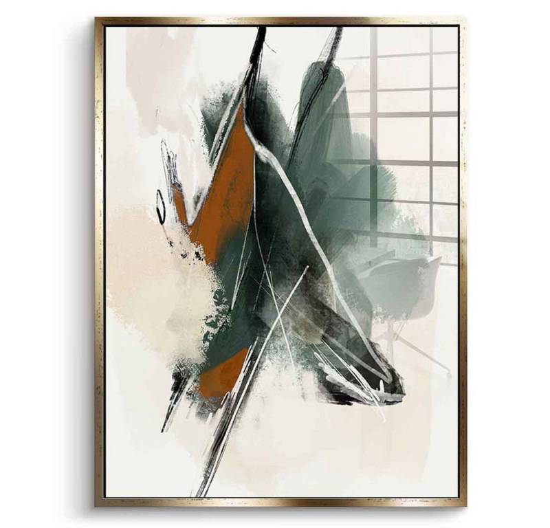 DOTCOMCANVAS® Acrylglasbild Green Abstract 04 - Acrylglas, Acrylglasbild Green Abstract 04 weiß Wandbild Kunstdruck von DOTCOMCANVAS®