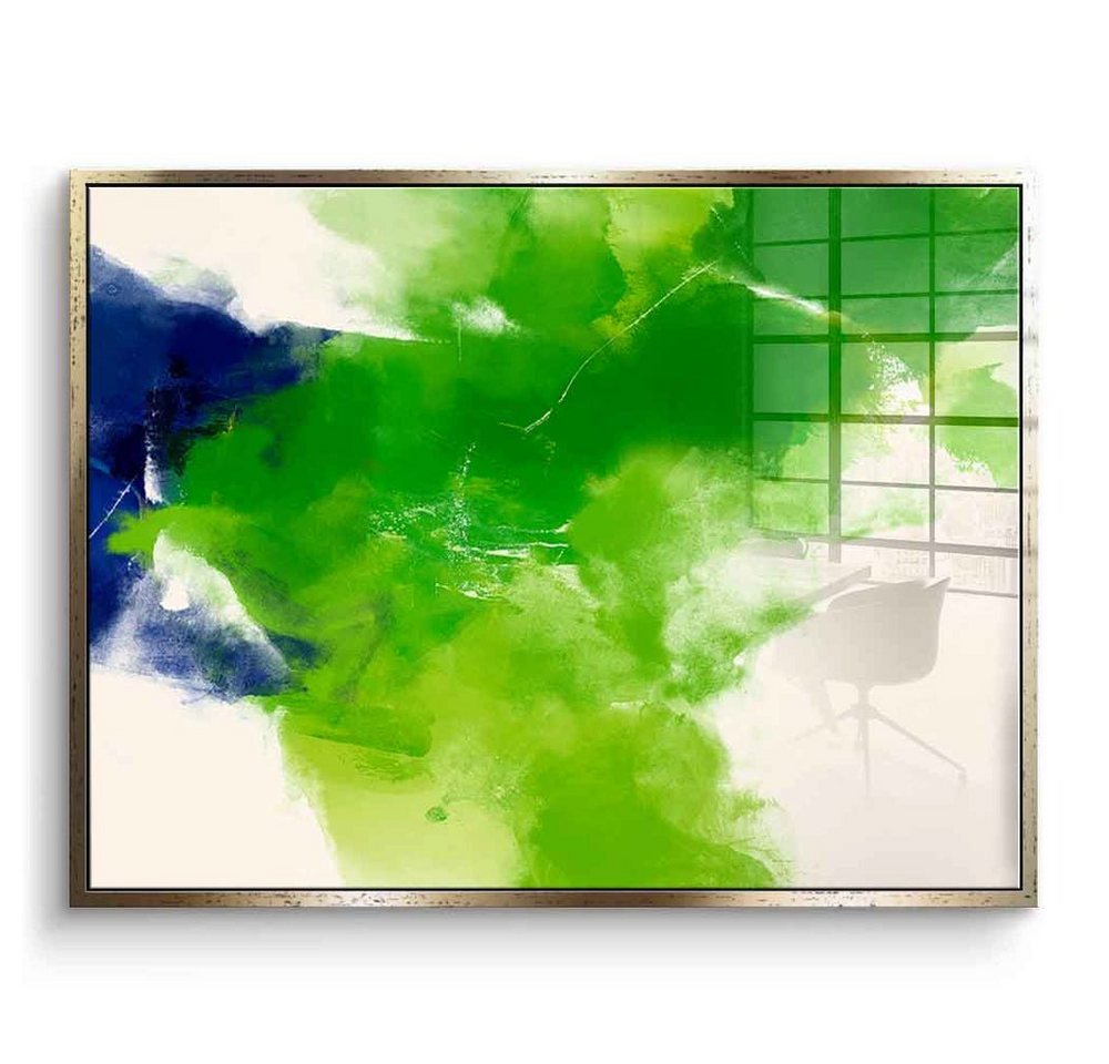 DOTCOMCANVAS® Acrylglasbild Green - Acrylglas, Acrylglasbild Green weiß grün moderne abstrakte Kunst Druck Wandbild von DOTCOMCANVAS®