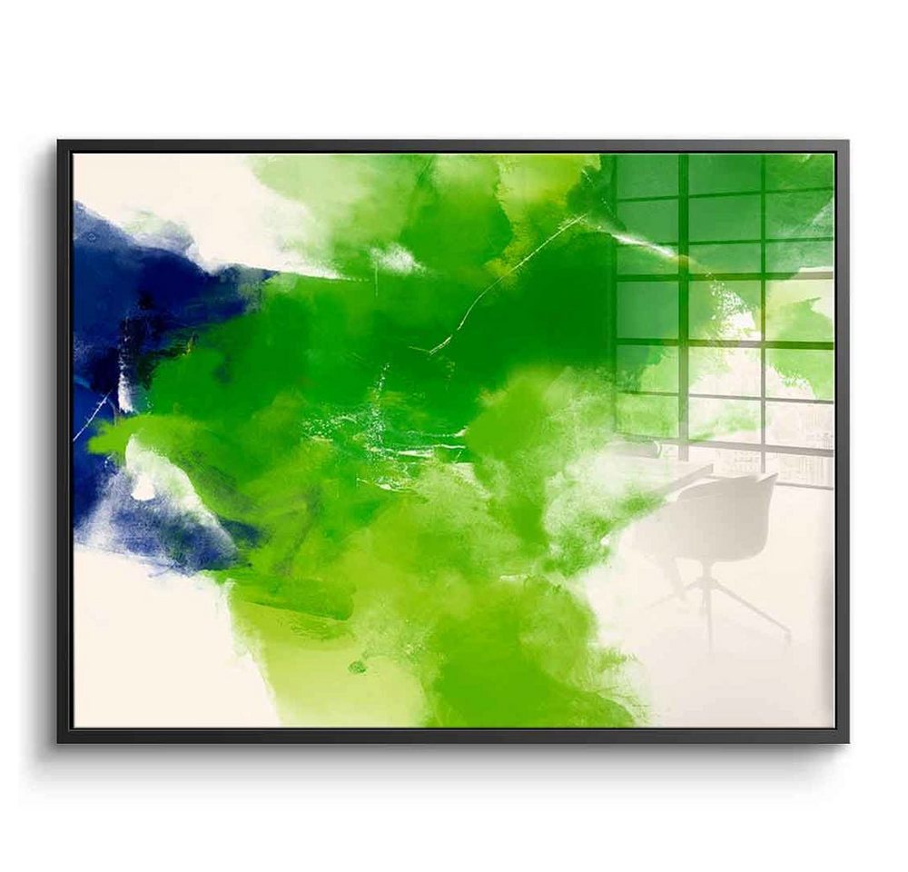 DOTCOMCANVAS® Acrylglasbild Green - Acrylglas, Acrylglasbild Green weiß grün moderne abstrakte Kunst Druck Wandbild von DOTCOMCANVAS®