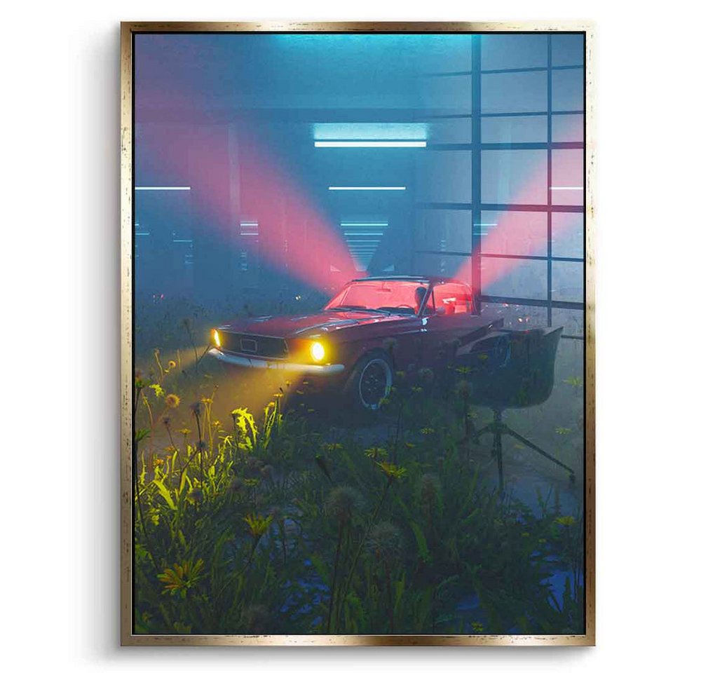 DOTCOMCANVAS® Acrylglasbild Green Garage - Acrylglas, Acrylglasbild Green Garage KI AI generiert digitale Kunst Wandbild von DOTCOMCANVAS®