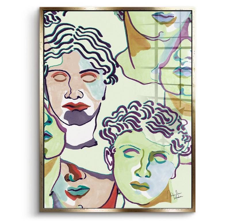 DOTCOMCANVAS® Acrylglasbild Griechische Statuen - Acrylglas, Acrylglasbild Griechische Statuen abstrakt Malerei Zeichnung Wandbild von DOTCOMCANVAS®