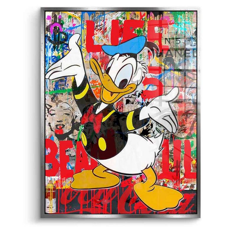 DOTCOMCANVAS® Acrylglasbild Happy Duck - Acrylglas, Acrylglasbild Happy Duck Pop Art Wandbild Kunstdruck von DOTCOMCANVAS®
