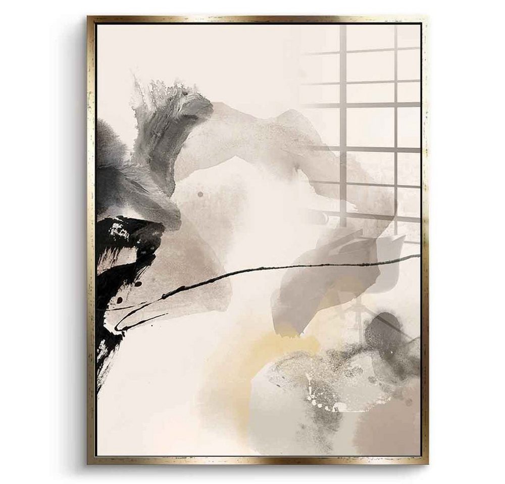 DOTCOMCANVAS® Acrylglasbild Hermit - Acrylglas, Acrylglasbild Hermit weiß beige moderne abstrakte Kunst Druck Wandbild von DOTCOMCANVAS®