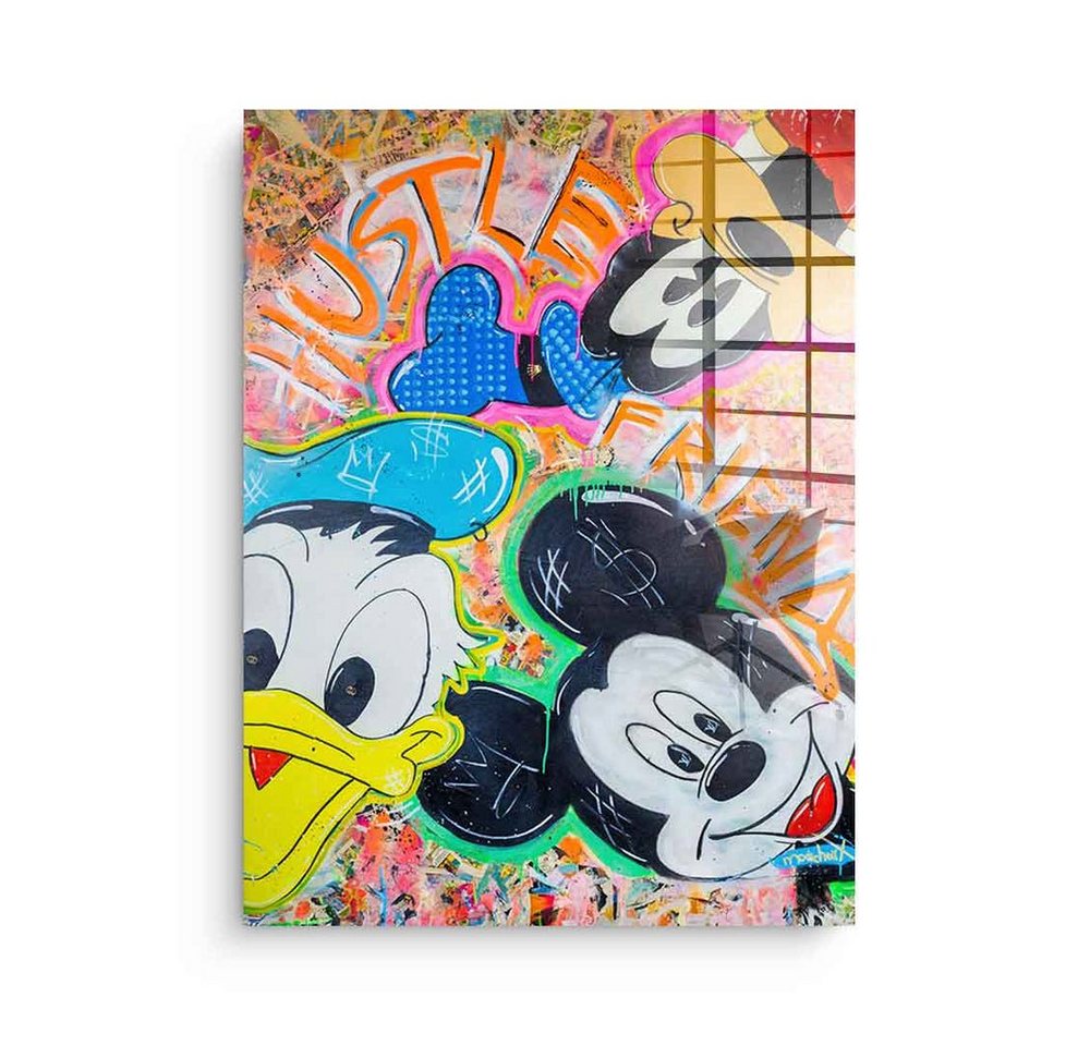 DOTCOMCANVAS® Acrylglasbild Hustle Friends - Acrylglas, Acrylglasbild Micky Maus Donald Duck Goofy Comic Hustle Friends von DOTCOMCANVAS®