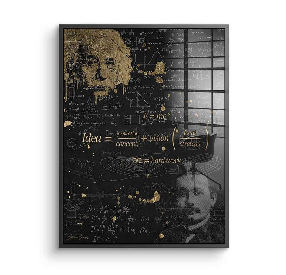 DOTCOMCANVAS® Acrylglasbild Idea - Acrylglas, Acrylglasbild Albert Einstein Idee Motivation Formel Zeichnung Porträt von DOTCOMCANVAS®