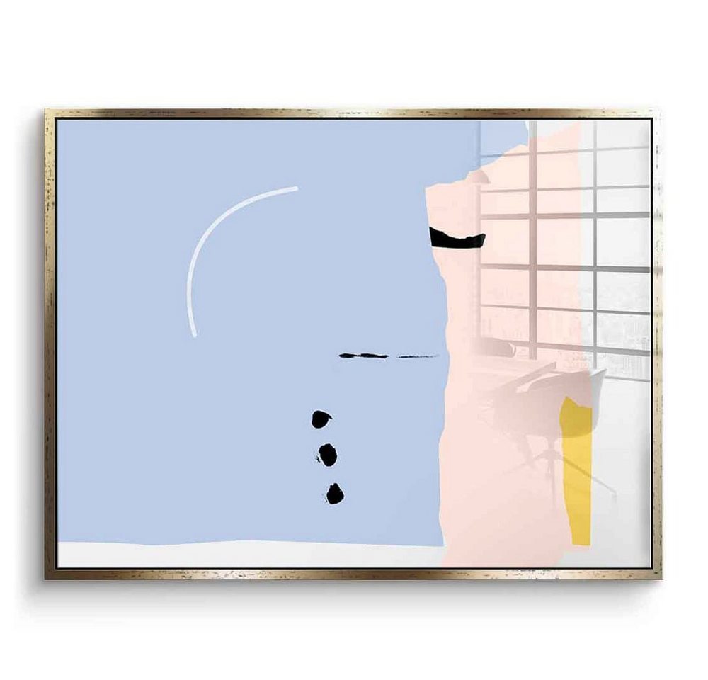 DOTCOMCANVAS® Acrylglasbild Impressions of Paris - Acrylglas, Acrylglasbild blau pastell moderne abstrakte Kunst Druck Wandbild von DOTCOMCANVAS®