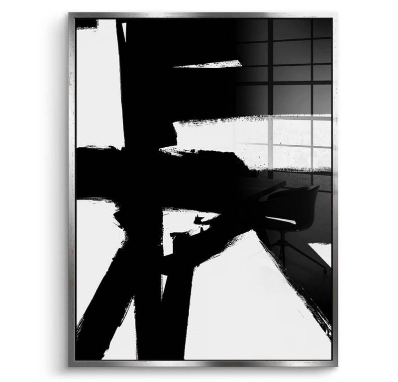 DOTCOMCANVAS® Acrylglasbild Infinite - Acrylglas, Acrylglasbild weiß schwarz moderne abstrakte Kunst Druck Wandbild von DOTCOMCANVAS®