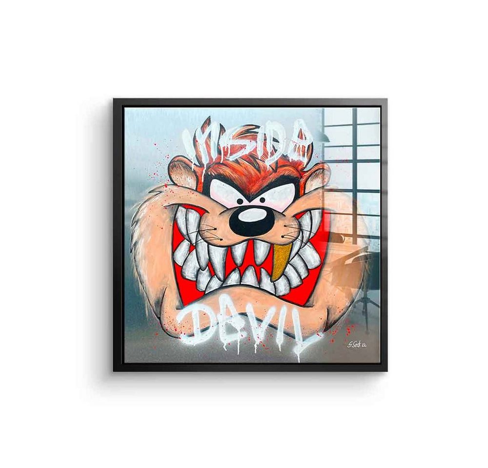 DOTCOMCANVAS® Acrylglasbild Inside Devil - Acrylglas, Acrylglasbild Looney Tunes Tasmanischer Teufel Comic Cartoon Wandbild von DOTCOMCANVAS®