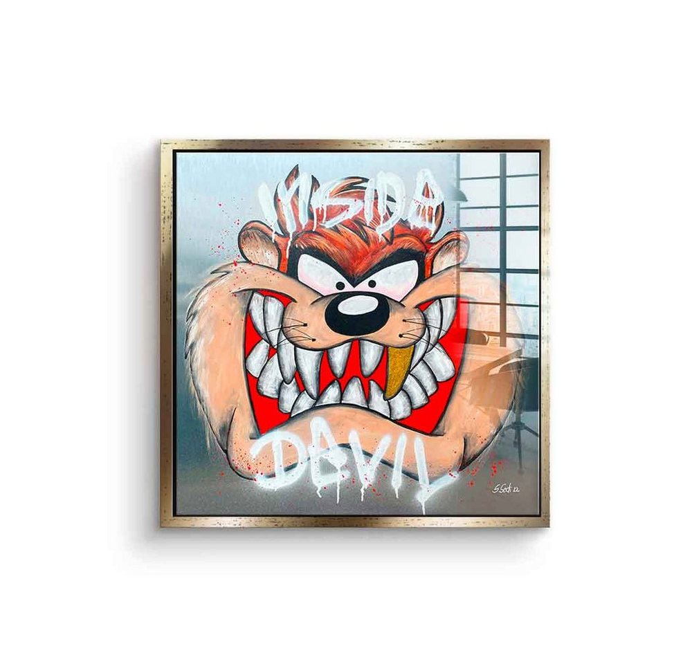 DOTCOMCANVAS® Acrylglasbild Inside Devil - Acrylglas, Acrylglasbild Looney Tunes Tasmanischer Teufel Comic Cartoon Wandbild von DOTCOMCANVAS®