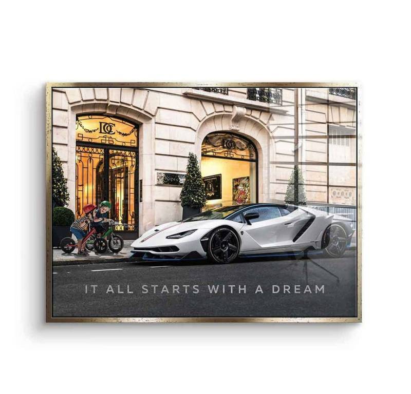 DOTCOMCANVAS® Acrylglasbild It all starts with a dream 3.0 - Acrylglas, Acrylglasbild It all starts with a dream 3.0 Lamborghini Traum Erfolg von DOTCOMCANVAS®