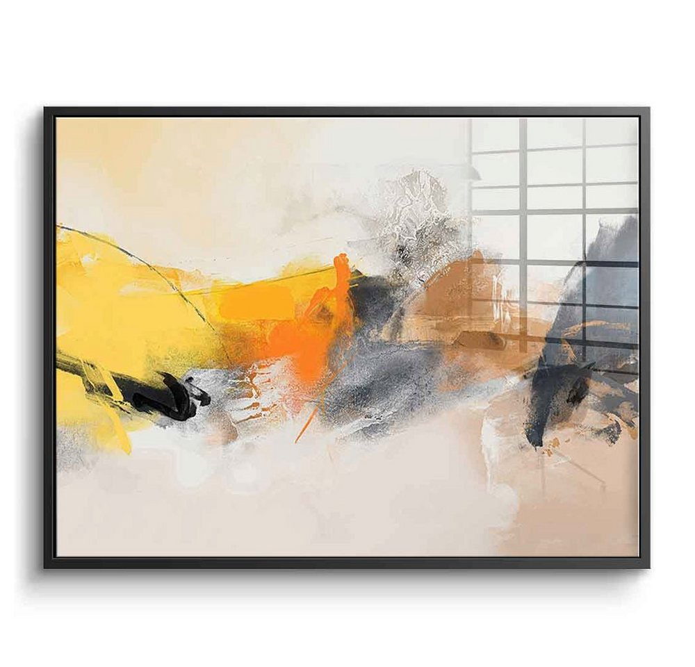 DOTCOMCANVAS® Acrylglasbild Joyful Transition - Acrylglas, Acrylglasbild beige orange moderne abstrakte Kunst Druck Wandbild von DOTCOMCANVAS®