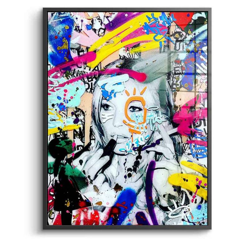 DOTCOMCANVAS® Acrylglasbild KATE BRAND GRAFFITI - Acrylglas, Acrylglasbild KATE BRAND GRAFFITI Kate Moss Pop Art Portrait Wandbild von DOTCOMCANVAS®