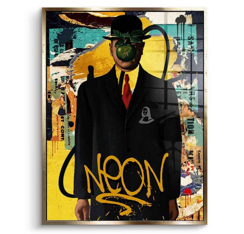 DOTCOMCANVAS® Acrylglasbild KINETIC 4 - STREETY MAGRITTE - Acrylglas, Acrylglasbild KINETIC 4 - STREETY MAGRITTE Pop Art Portrait Wandbild von DOTCOMCANVAS®