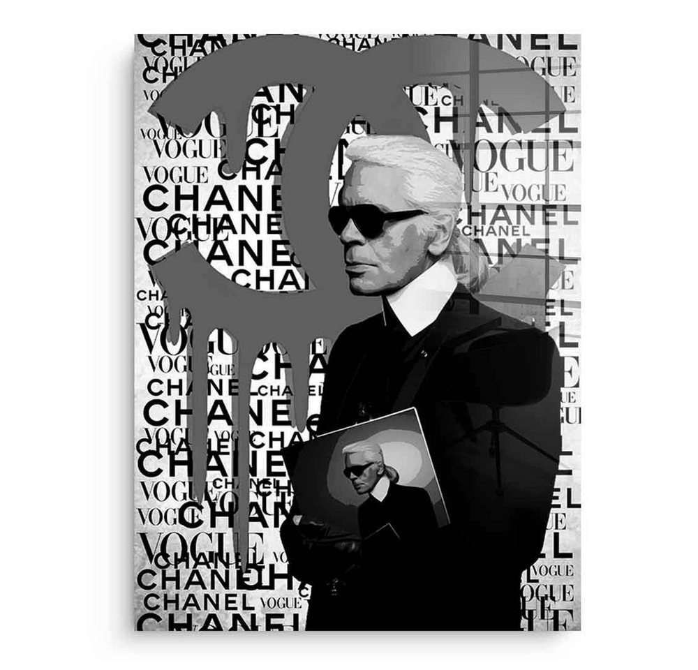 DOTCOMCANVAS® Acrylglasbild KINETIC 6 - Karl Brand - Acrylglas, Acrylglasbild KINETIC 6 - Karl Lagerfeld Pop Art Portrait Coco Chanel von DOTCOMCANVAS®