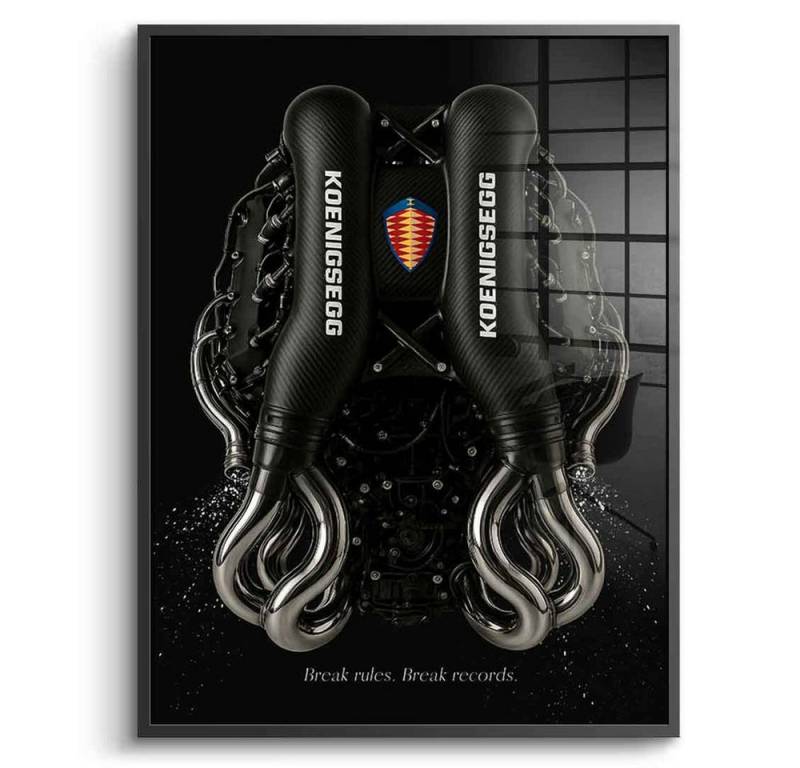 DOTCOMCANVAS® Acrylglasbild Koenigsegg Engine - Acrylglas, Acrylglasbild Koenigsegg Engine schwarz edel luxus Wandbild Kunstdruck von DOTCOMCANVAS®