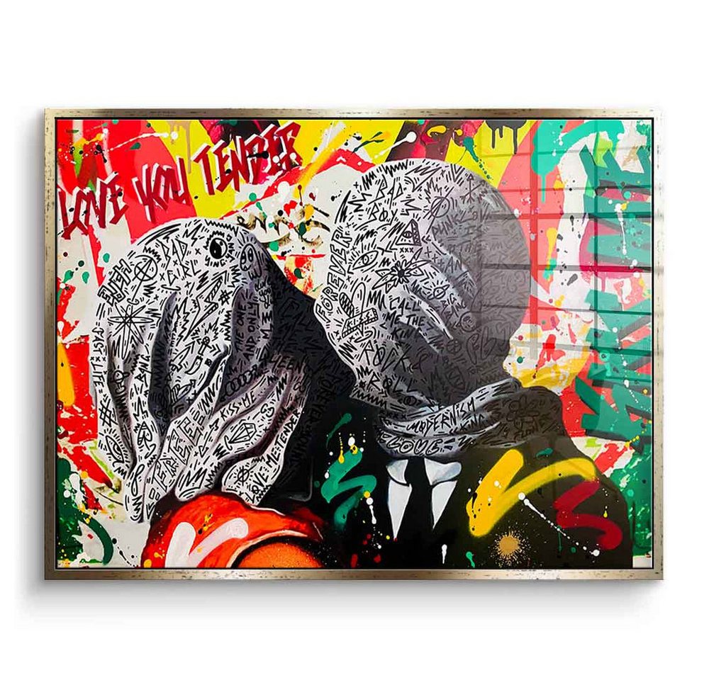 DOTCOMCANVAS® Acrylglasbild LES AMANTS DE LA RUE - Acrylglas, Acrylglasbild LES AMANTS DE LA RUE Pop Art Portrait quer von DOTCOMCANVAS®