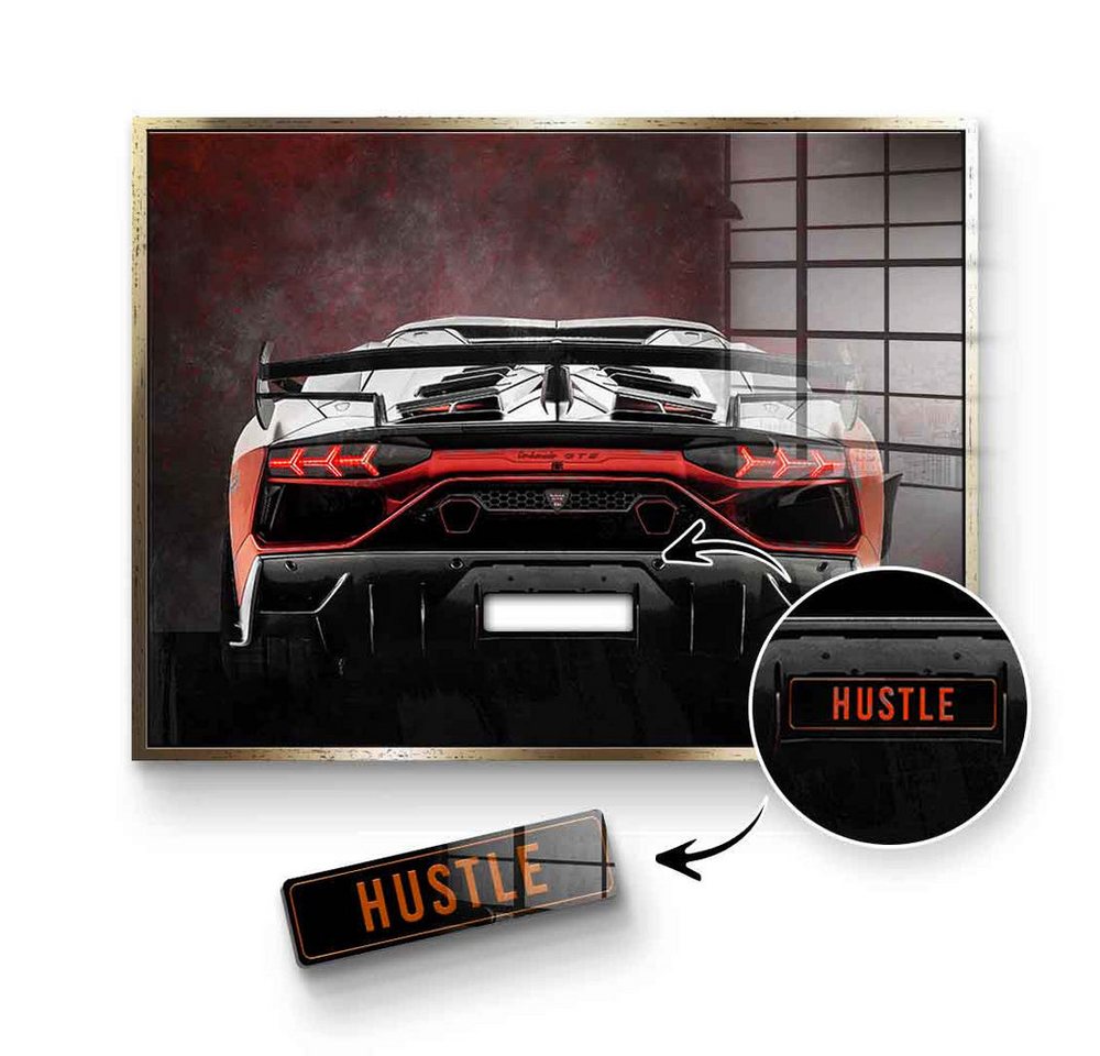 DOTCOMCANVAS® Acrylglasbild Lambo Backside - Acrylglas, Acrylglasbild Lambo Backside Auto Kunstdruck Wandbild von DOTCOMCANVAS®