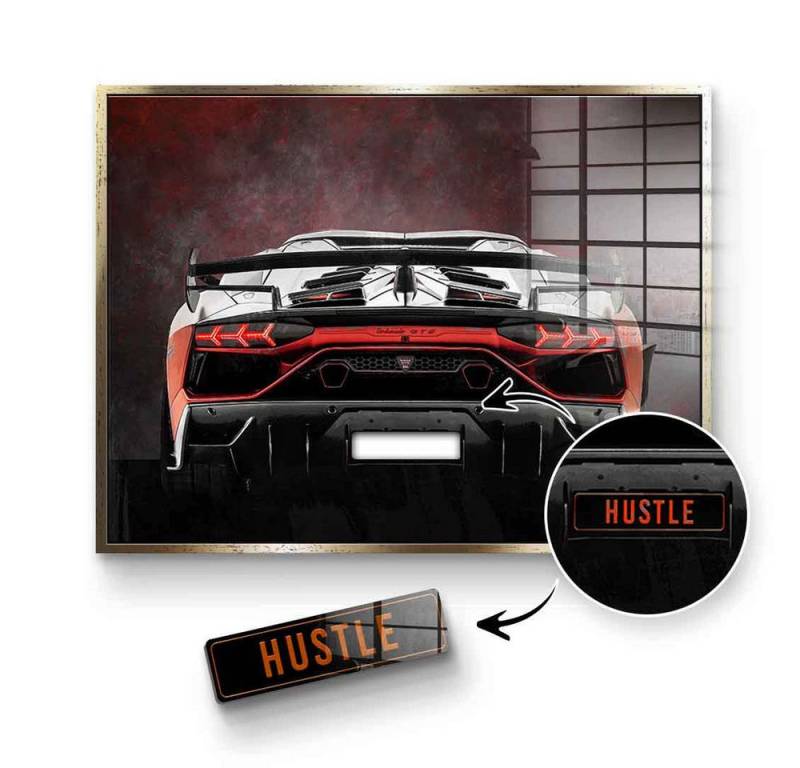 DOTCOMCANVAS® Acrylglasbild Lambo Backside - Acrylglas, Acrylglasbild Lambo Backside Auto Kunstdruck Wandbild von DOTCOMCANVAS®