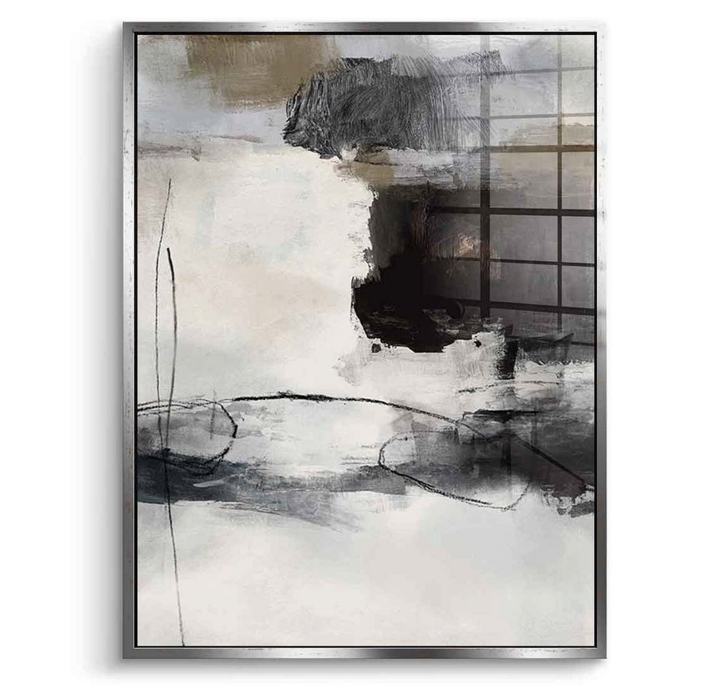 DOTCOMCANVAS® Acrylglasbild Landscape - Acrylglas, Acrylglasbild schwarz weiß grau moderne abstrakte Kunst Druck Wandbild von DOTCOMCANVAS®