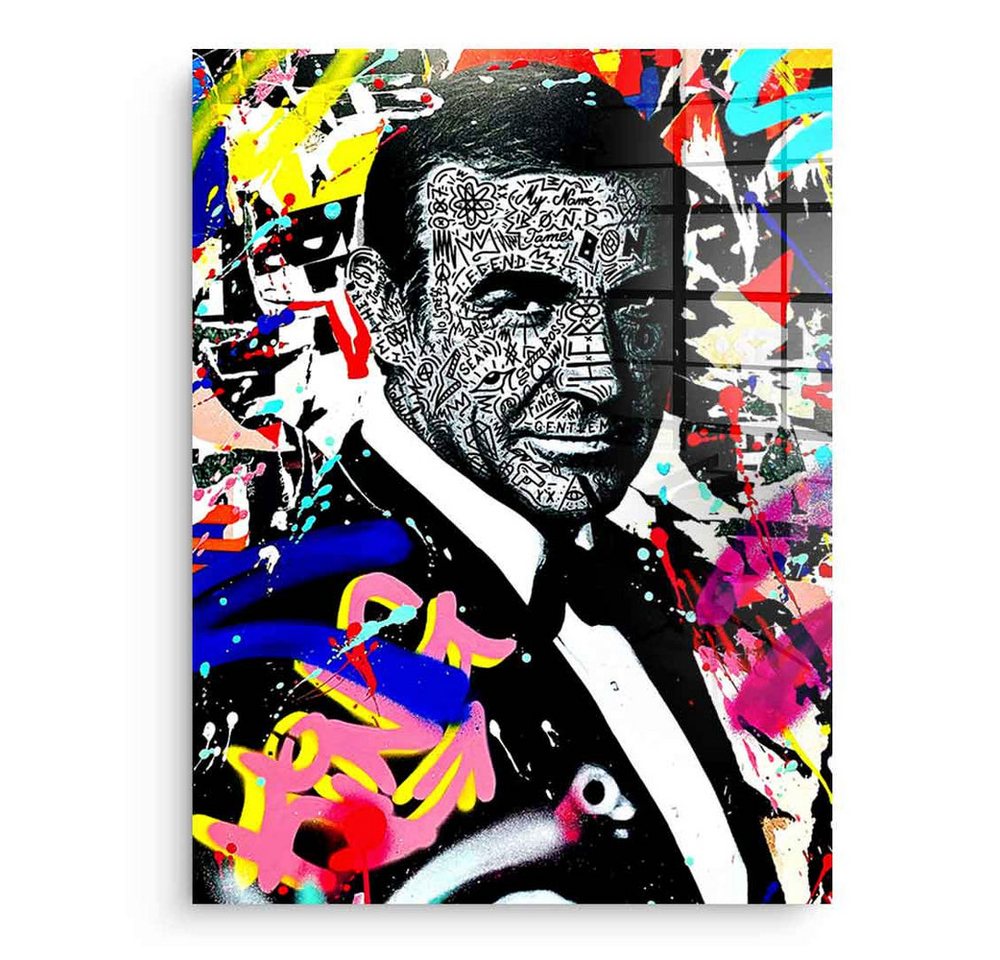 DOTCOMCANVAS® Acrylglasbild MY NAME IS BOND XL - Acrylglas, Acrylglasbild James Bond Pop Art Portrait Wandbild hochkant von DOTCOMCANVAS®