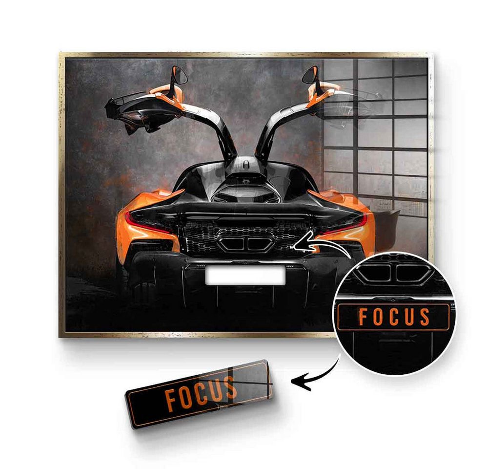 DOTCOMCANVAS® Acrylglasbild Mclaren Backside - Acrylglas, Acrylglasbild Mclaren Backside Auto Kunstdruck Wandbild von DOTCOMCANVAS®