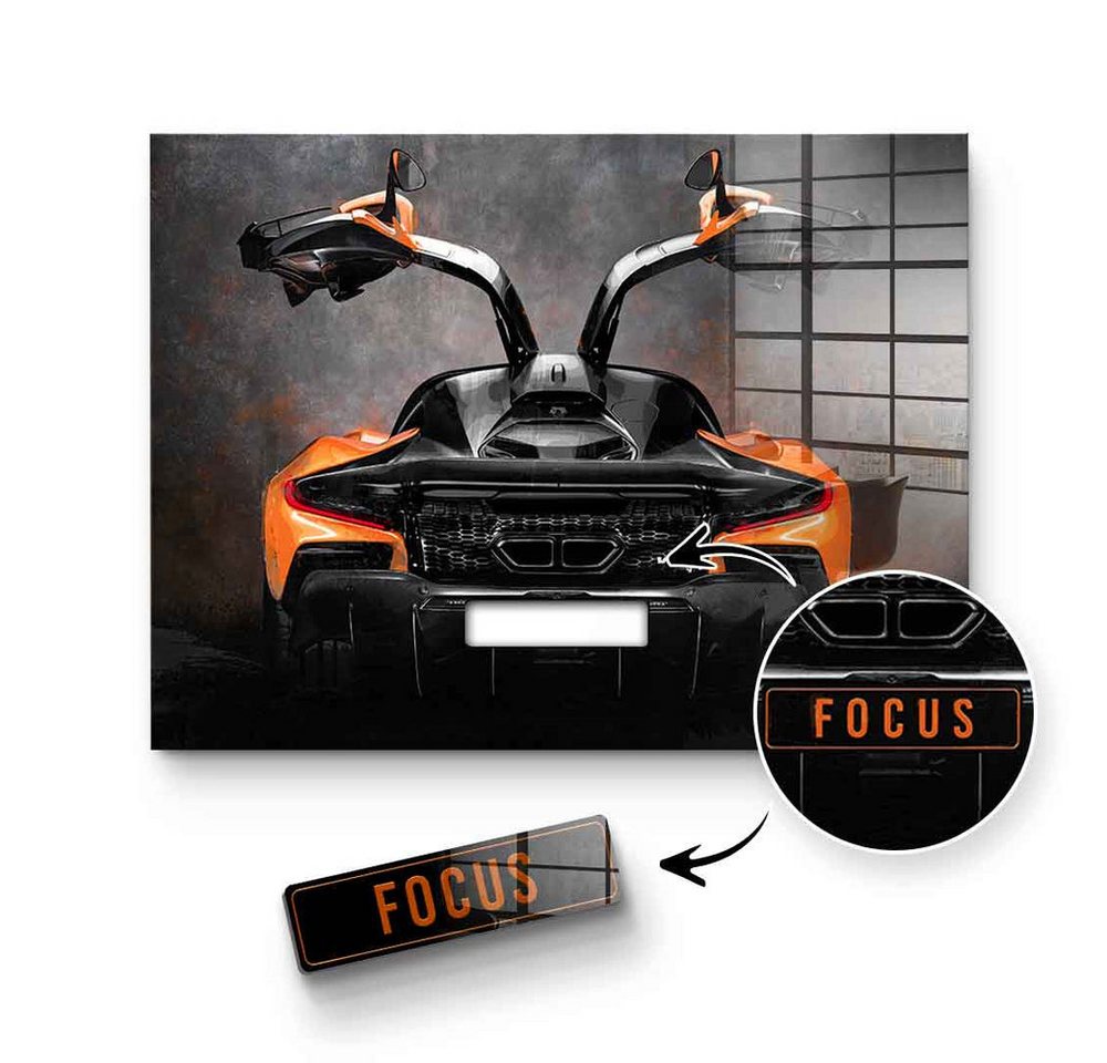 DOTCOMCANVAS® Acrylglasbild Mclaren Backside - Acrylglas, Acrylglasbild Mclaren Backside Auto Kunstdruck Wandbild von DOTCOMCANVAS®
