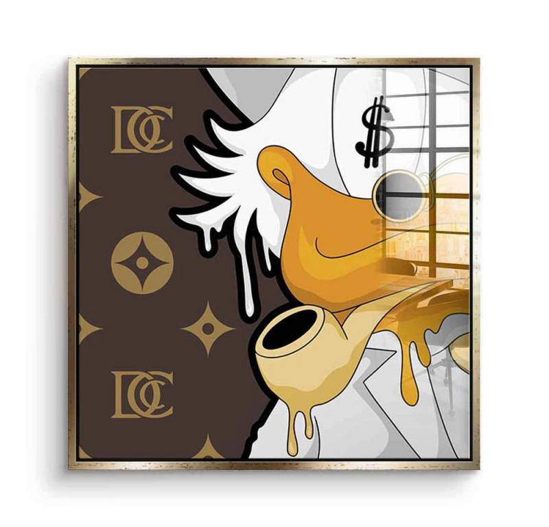 DOTCOMCANVAS® Acrylglasbild Melting Dagobert - Quadrat Edition - Acrylglas, Acrylglasbild Melting Dagobert Duck Scrooge McDuck Wandbild Kunstdruck von DOTCOMCANVAS®