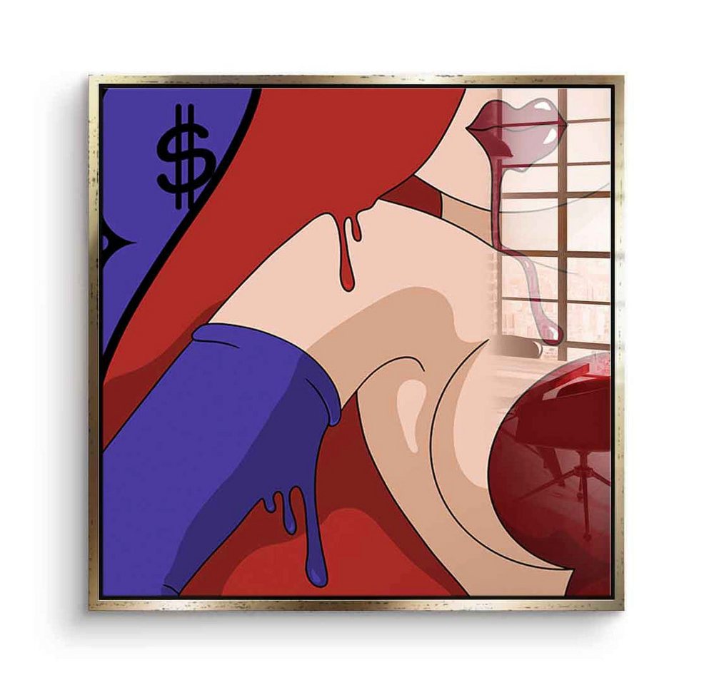 DOTCOMCANVAS® Acrylglasbild Melting Jessica 2 - Quadrat Edition - Acrylglas, Acrylglasbild Melting Jessica Rabbit Comic Cartoon Wandbild Kunstdruck von DOTCOMCANVAS®
