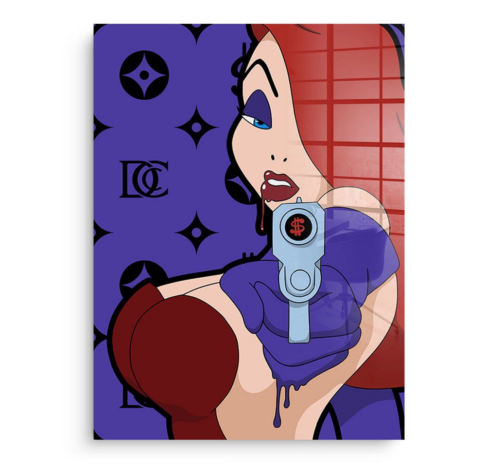 DOTCOMCANVAS® Acrylglasbild Melting Jessica - Acrylglas, Acrylglasbild Melting Jessica Rabbit Comic Cartoon Wandbild Kunstdruck von DOTCOMCANVAS®