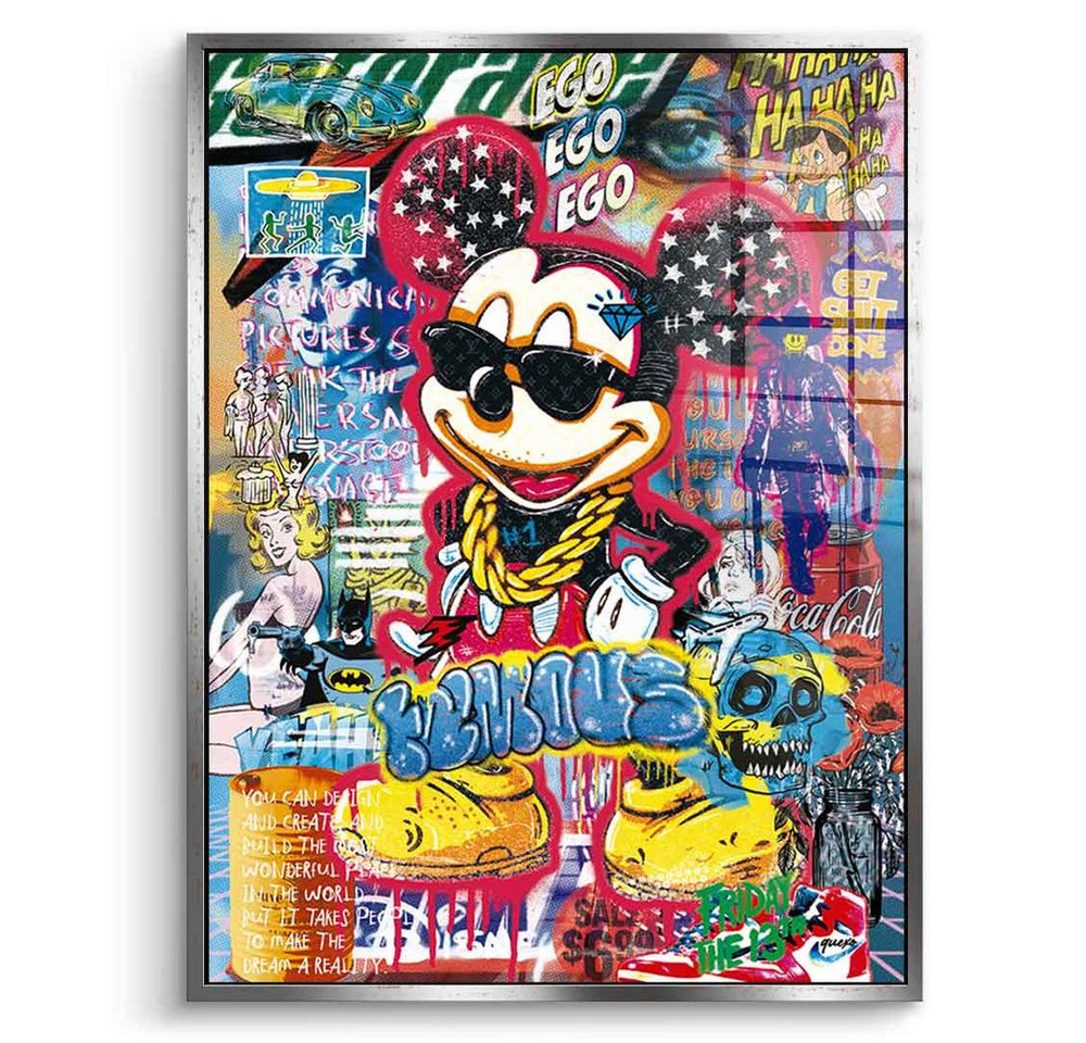 DOTCOMCANVAS® Acrylglasbild Mickey gold chain - Acrylglas, Acrylglasbild Micky Maus Mickey Mouse Pop Art Kunstdruck Wandbild von DOTCOMCANVAS®