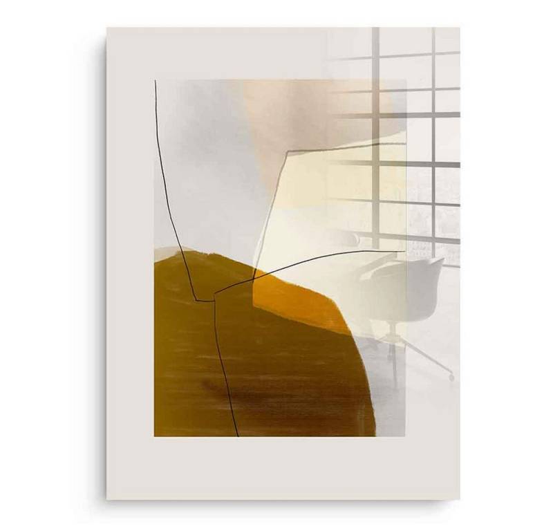 DOTCOMCANVAS® Acrylglasbild Modern Abstract 01 - Acrylglas, Acrylglasbild Modern Abstract 01 beige Wandbild Kunstdruck von DOTCOMCANVAS®